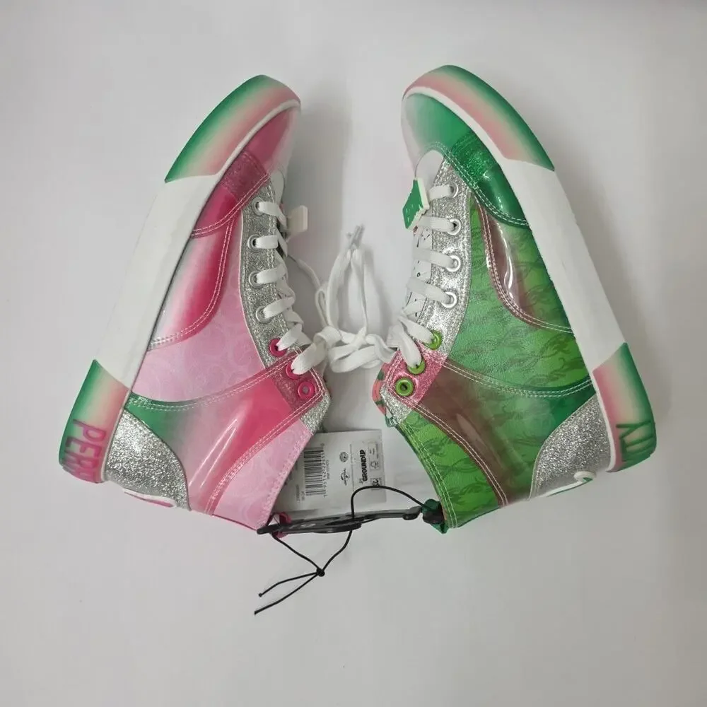Wicked Movie High Top Sneakers Sz 6.5 Pink Green New Ground Up Elphaba Glynda - Picture 7 of 11